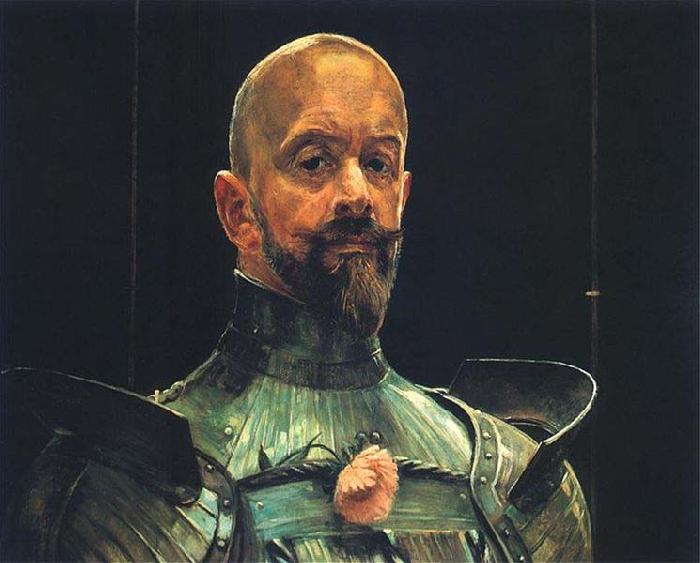 Jacek Malczewski Self-portrait in an armour. oil painting image